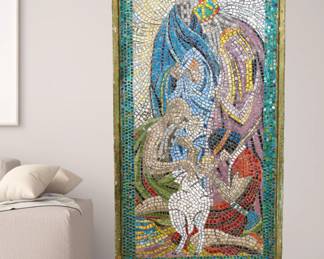 5 ft tall Mid-Century Modern Wall Mosaic from Hawaii (Possibly from Braniff Airlines in Airport)