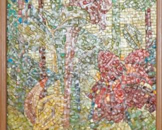 7 ft tall Mid-Century Modern Wall Mosaic from Hawaii (Possibly from Braniff Airlines in Airport)