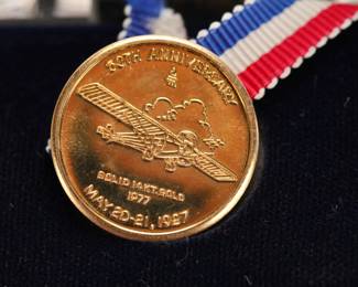 14 kt Solid Gold Charles Lindbergh 50th ann commemorative coin