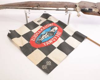 Sword and Indy 500 flag