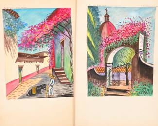 G. Palestine gouache paintings