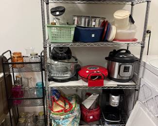 #69 Metal shelving on casters 35x14x59 $65