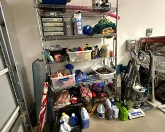 #68 Metal shelving on casters 77x48x18 $80