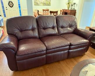 #1 La-Z-Boy reclining leather sofa 87"L $300.00