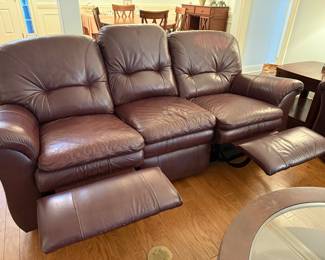 #1 La-Z-Boy reclining leather sofa 87"L $300.00