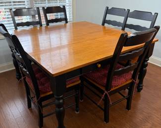 #34 Table with 4 chairs and bench 54x54x 30 seats 6 $150.00