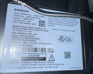 #58 Samsung model #UN65CU7000D 65" TV $150.