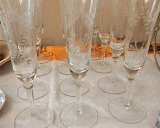 Vintage Colony Danube fluted champagne glasses set of 12