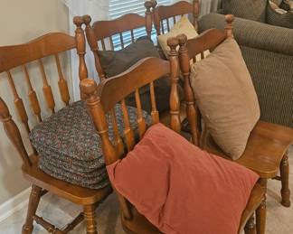 6 all wood dining chairs