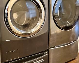 LG Front Load Washer & Dryer with Base Stands