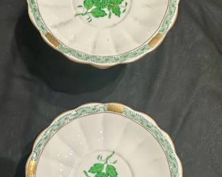 Herend "Apponyi" - Pair of Dolphin Footed Compotes