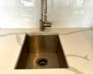 Brushed Stainless Sink & Drop Down Faucet