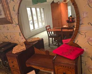 Vintage tiger wood dresser 