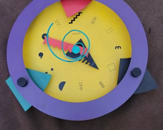 1980's Canetti post modern "Paradise" wall clock - works
