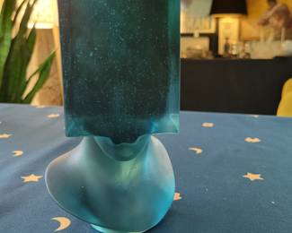 Signed and numbered Sosno square head sculpture by French artist Sacha Sosno 1937-2013. Has a chip.