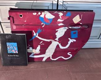 Painting Of Dr. Seuss On Jeep Door W Book