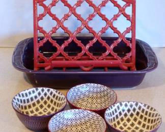 Longaberger Casserole, Enameled Book Stand