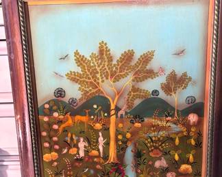 Alcala Mexico, Adam Eve Painted Board Art