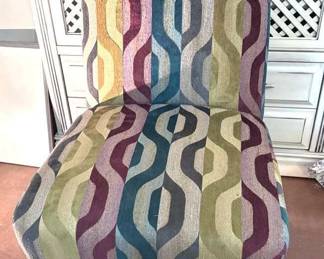 Modern Geometric Armless Deep Seated Chair