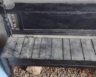 Black Outdoor Wood Bench