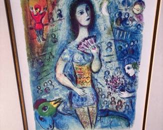 Marc Chagall Giclee Titled Circus Fan Dancer