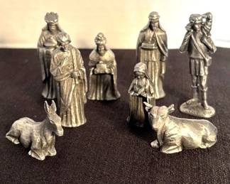 Pewter Metal Nativity Figures