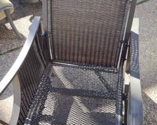 Steel Mesh Pattern Recliner Patio Chair