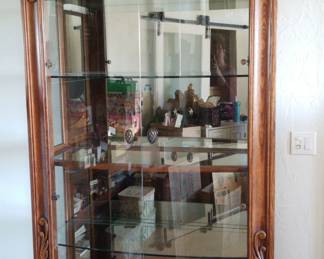 Beautiful Wood Carved Mexican Curio Cabinet