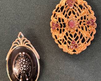 One of two Whiting and Davis broaches. 