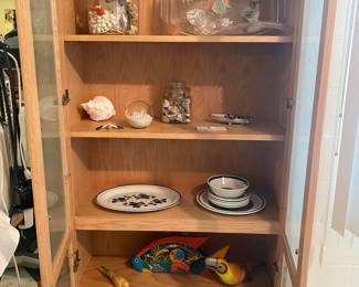 Misc seashell items ad portery vases