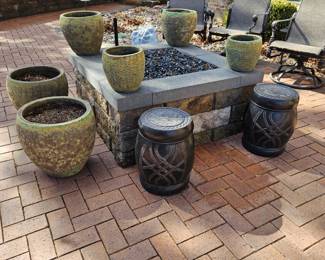 Assorted Outdoor Pots and Furniture 