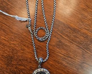 John Hardy Black Sapphire 925 Pendant and Chain