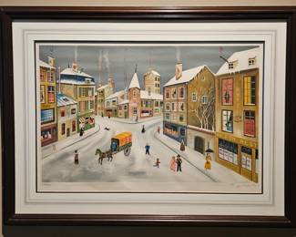 Eugene Valentin Lithograph Signed Numbered Limited Edition Street Scene