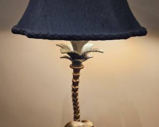 Chapman Brass Elephant and Palmtree Lamp