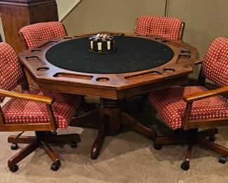California House 54" Game Table and 4 Chairs