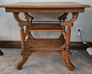 Antique Victorian Carved Phonograph Stand