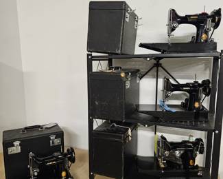 Collection of Antique Singer Sewing Machines 