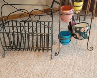 Metal Magazine Rack And Metal Flower Pot Holder
