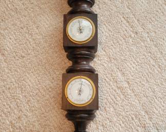 Vintage Large Weather Thermometer Barometer