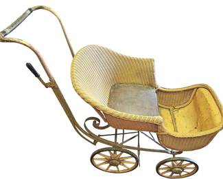 Antique Wicker Baby Stroller