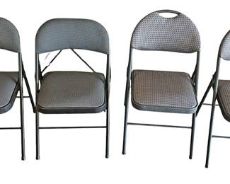 Four Comfort Fabric Folding Chairs