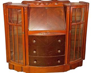 Art Deco Side by Side Secretary Bookcase