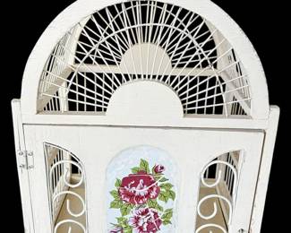 Shabby Chic White Wooden Bird Cage