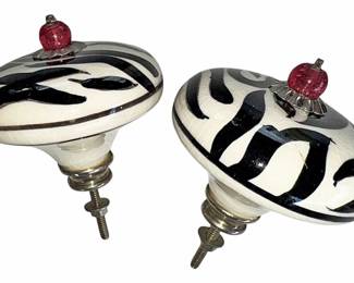 Porcelain Zebra Knobs
