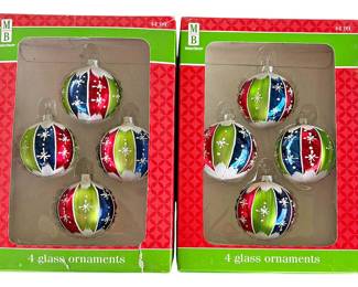 Two Boxes Merry Brite Glass Ornaments