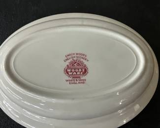 Enoch Woods & Sons Red Oval Serving Dish