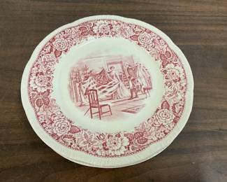 Homer Laughlin Historical America Red Plate