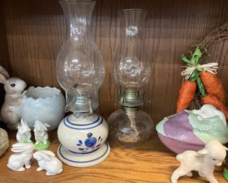 Cermic/Porcelain Easter Decor & Oil Lamp