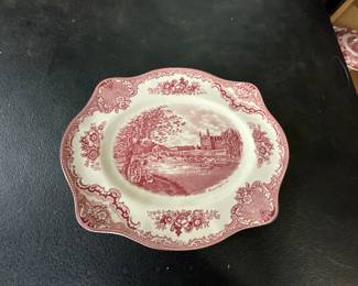 Johnson Bros Old Castles Red Transferware Platter
