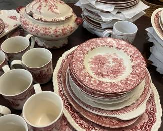 Enoch Wood & Sons Red Transferware China
